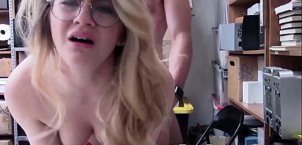  Nerdy teen Taylor Blake busted and fucked for stealing